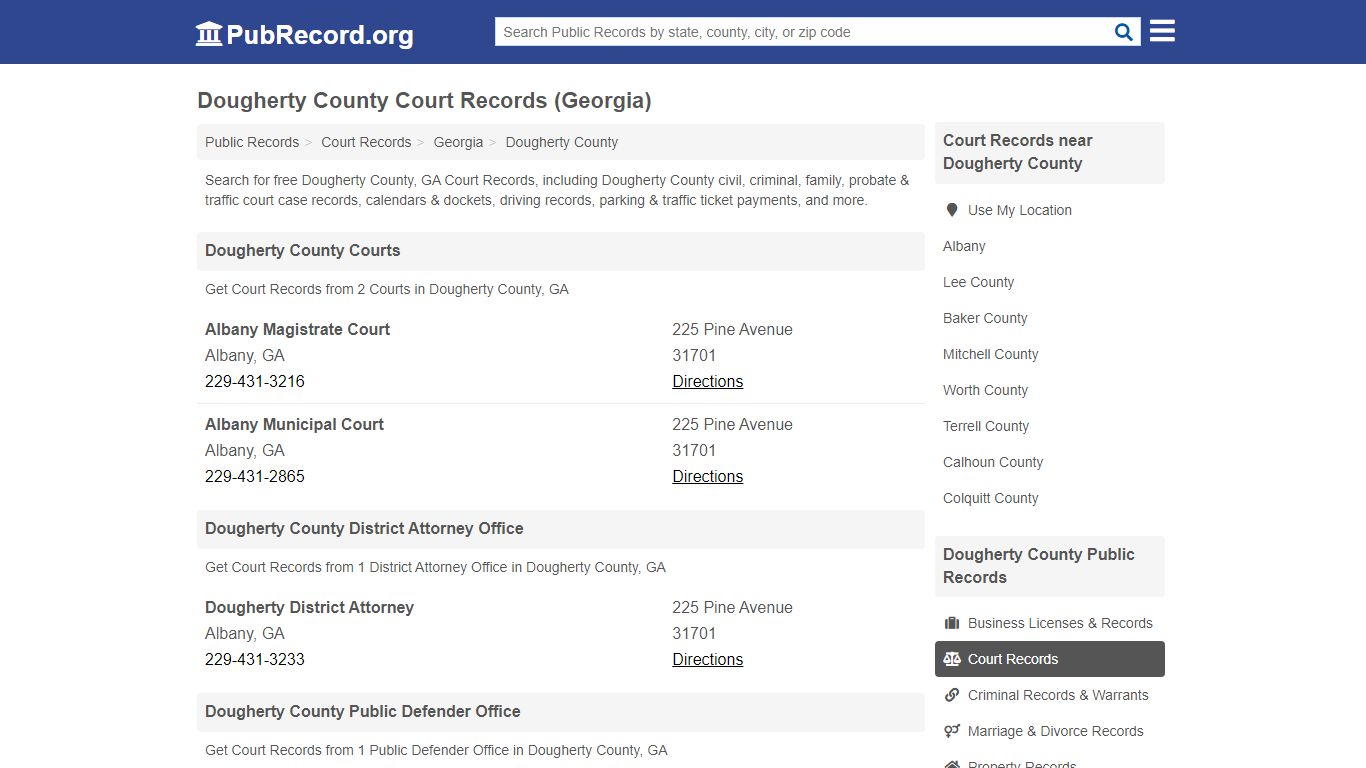 Free Dougherty County Court Records (Georgia Court Records) - PubRecord.org