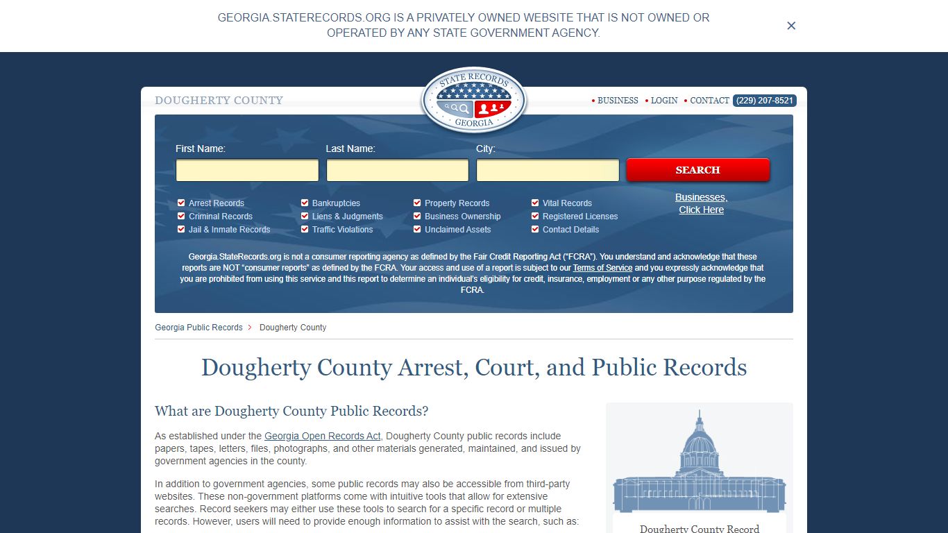 Dougherty County Arrest, Court, and Public Records