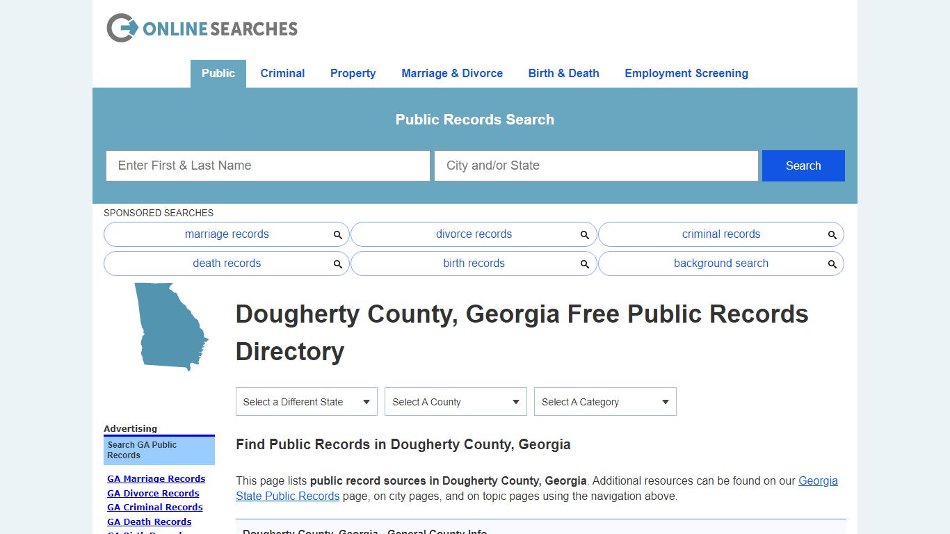Dougherty County, Georgia Public Records Directory